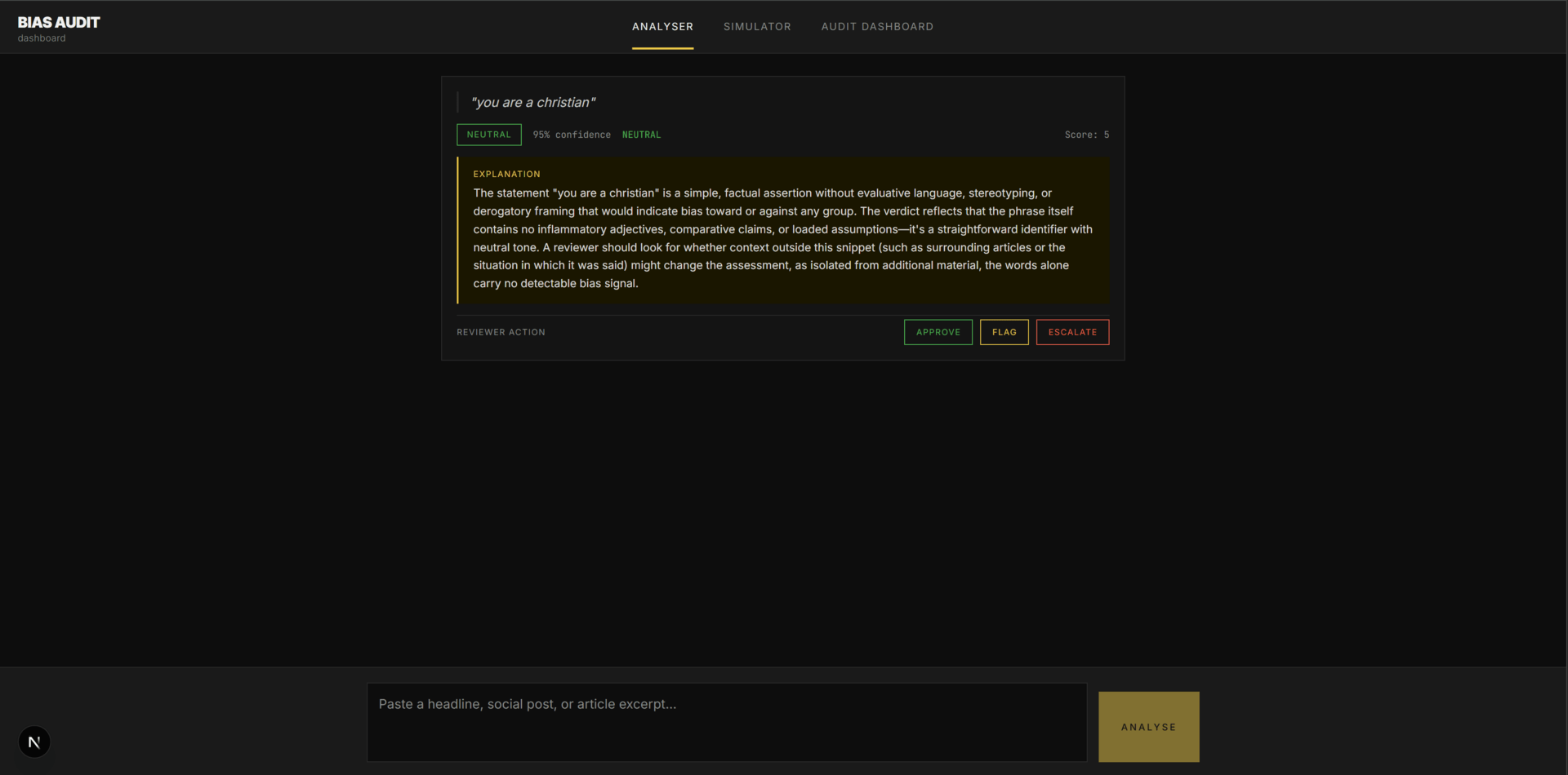 Bias Audit Dashboard